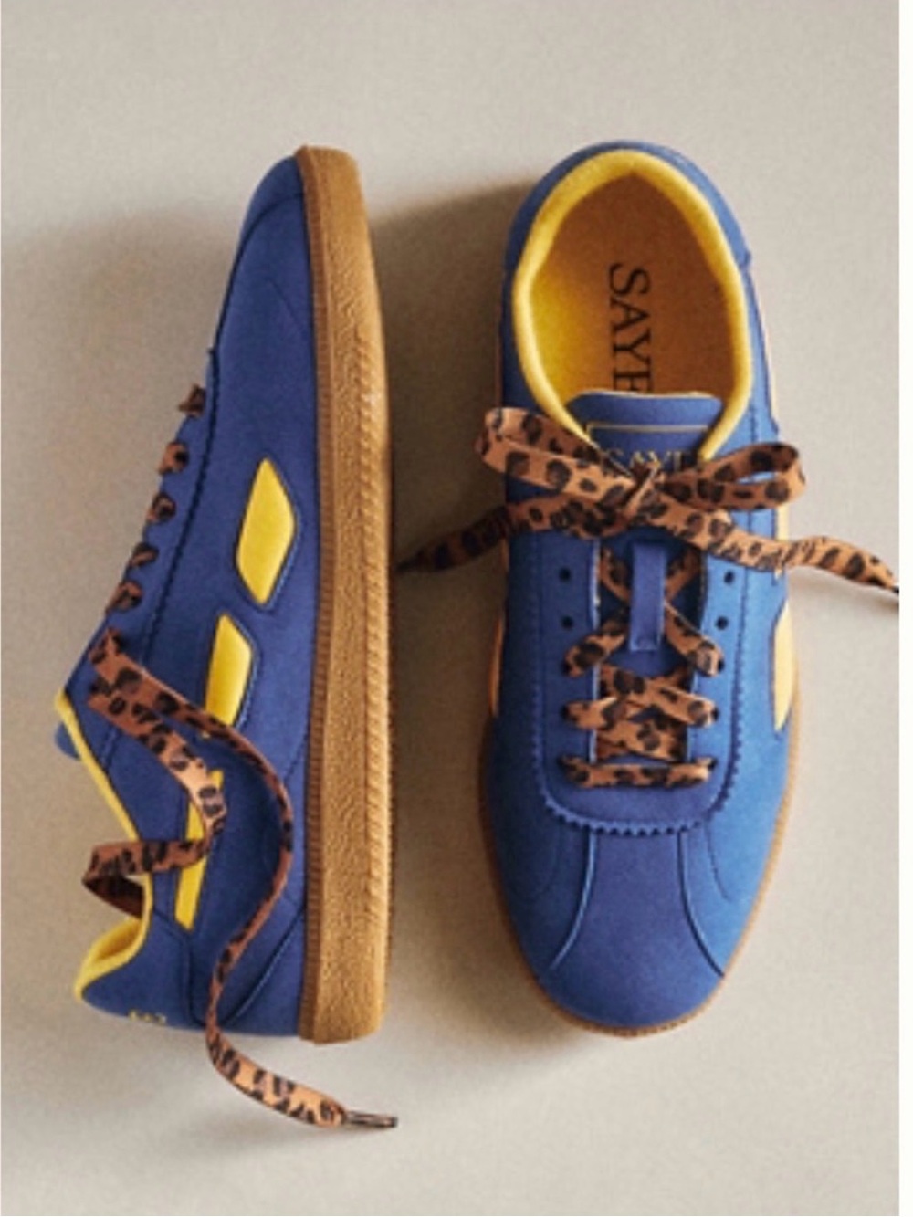 Anthropologie Saye Royal Blue & Yellow Low-Top Sneakers size 36
